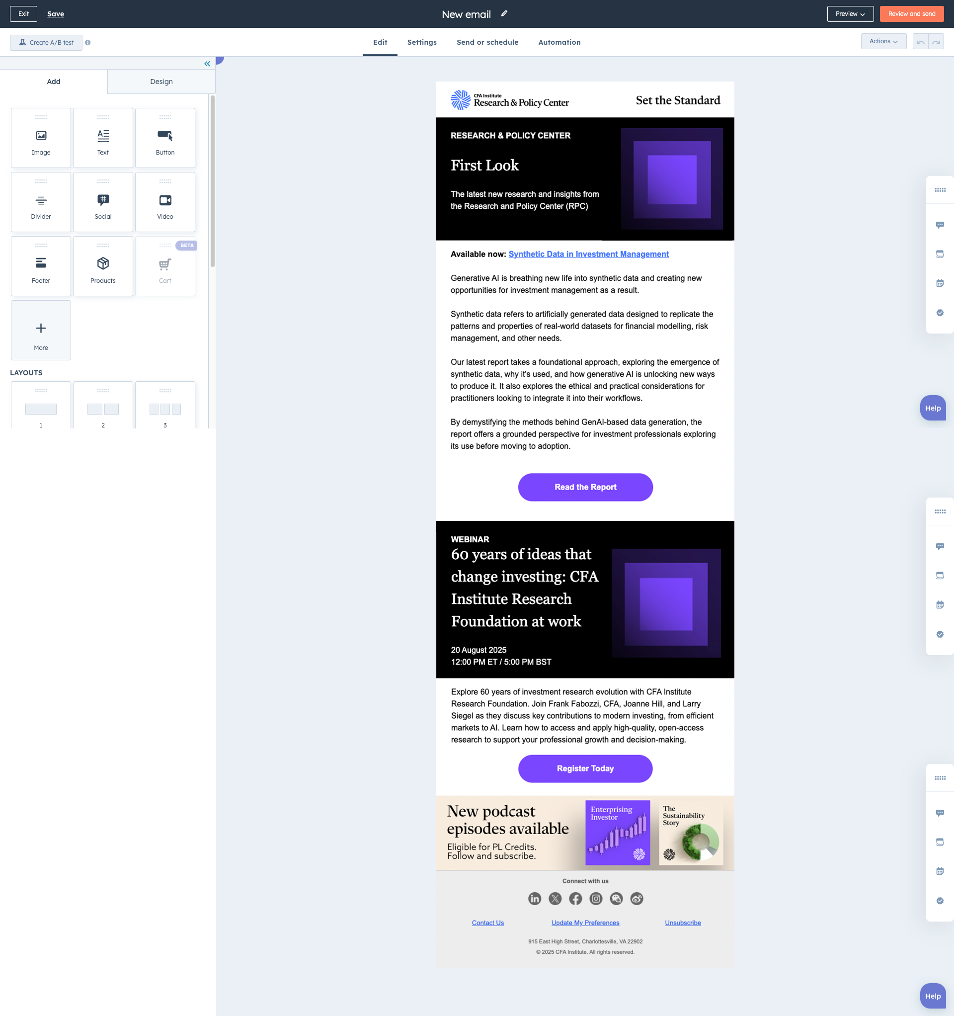 newsletter in Hobspot