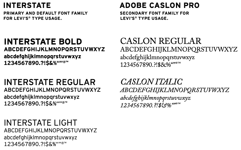 Levi's Font System